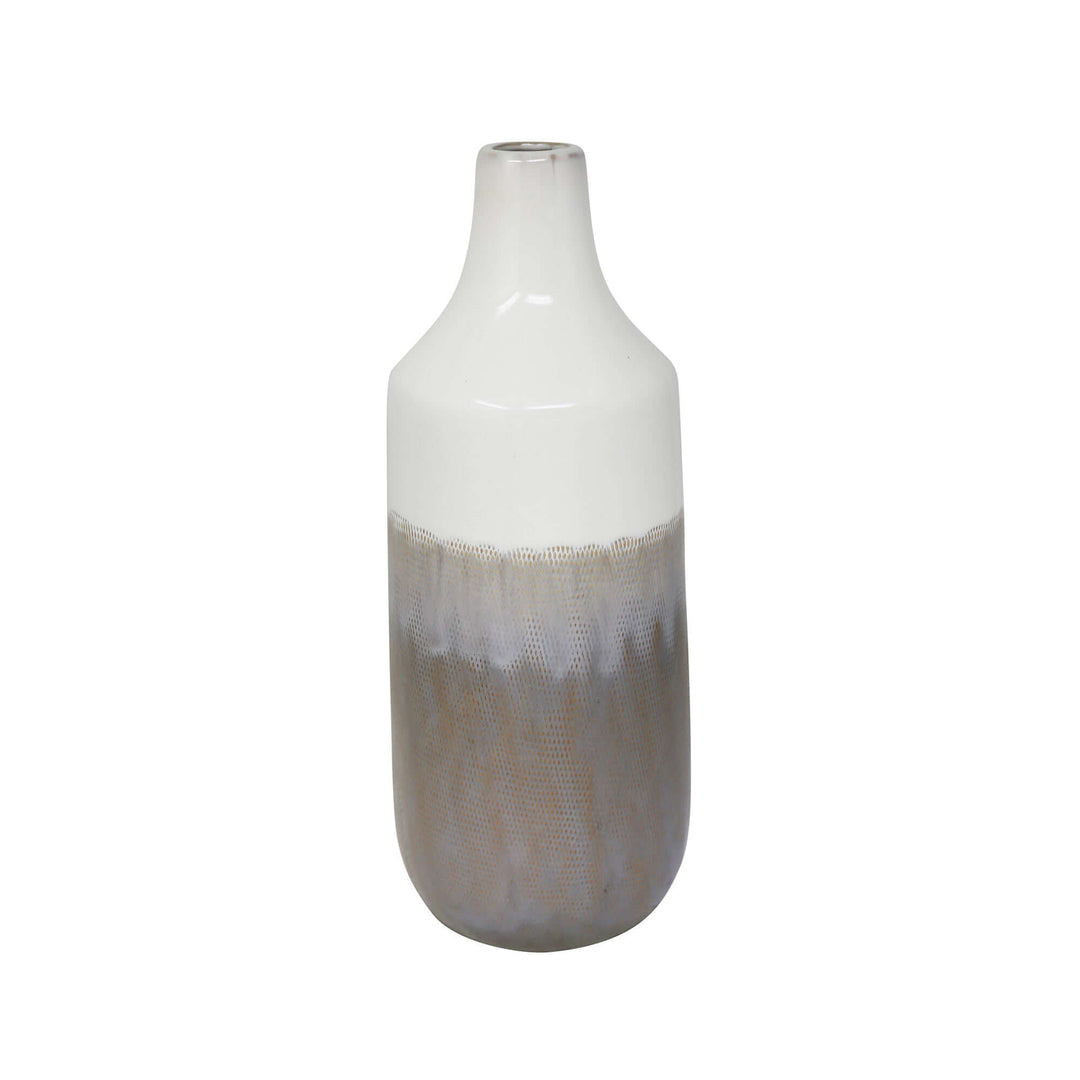 Ceramic 16" Vase, Multi Gray