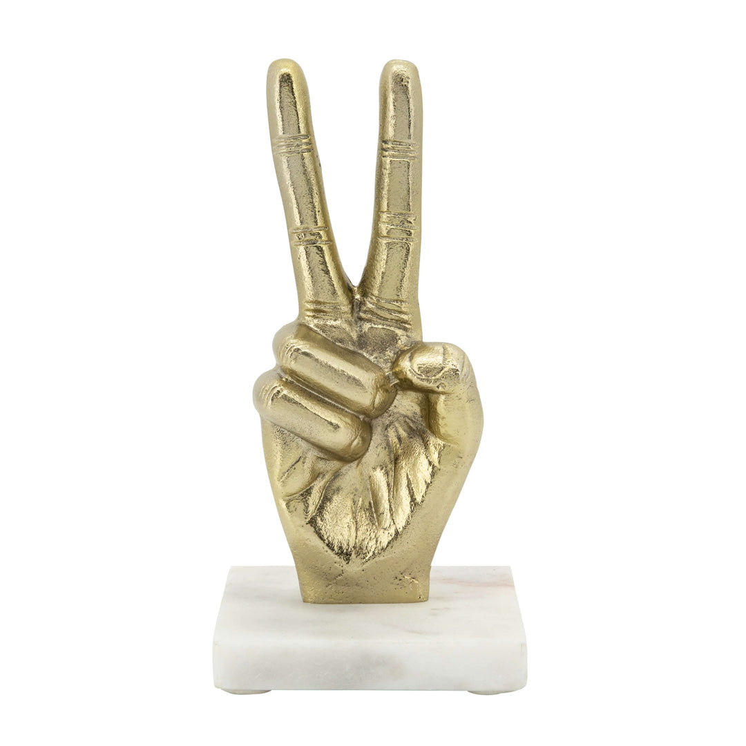 8" Metal Peace Sign, Gold