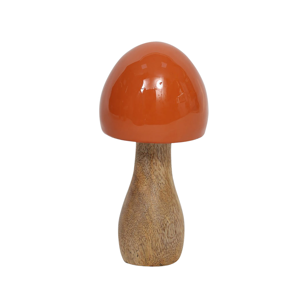 Wood, 6" Coned Mushroom, Burnt Orange