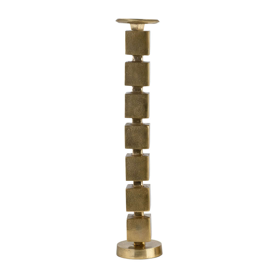 Metal, 24" Stacked Cubes Candleholder, Gold