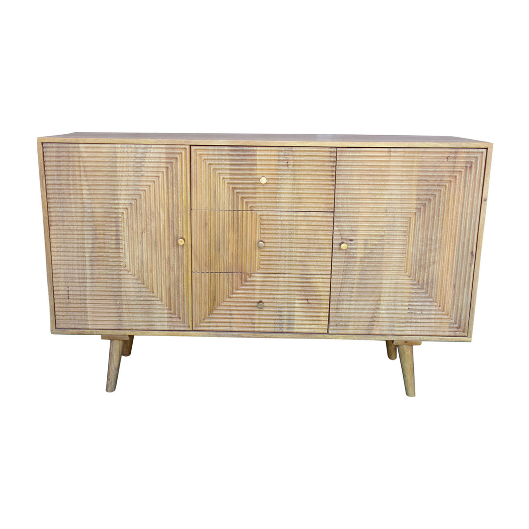 Wood, 53x33" Ridged Sideboard, Natural