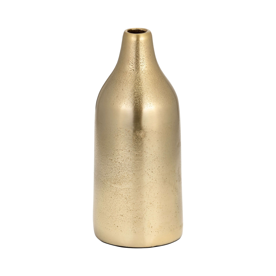 Metal 9" Bottle Vase, Gold