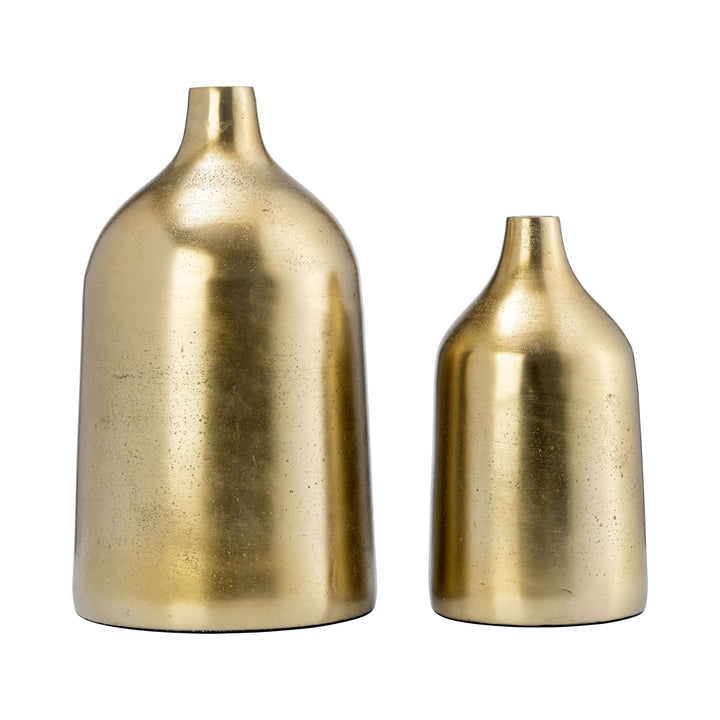 Metal 9" Bottle Vase, Gold