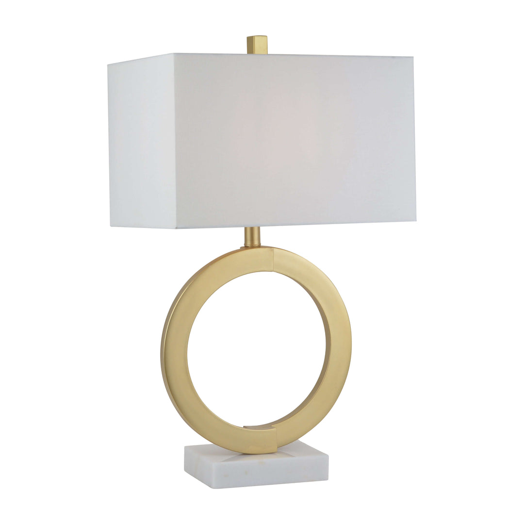 Metal 27"  Table Lamp, Gold/white