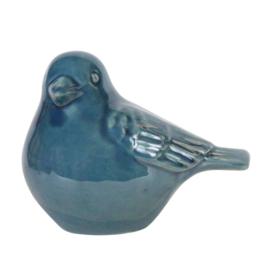 Cer, 8" Bird Figurine, Turq