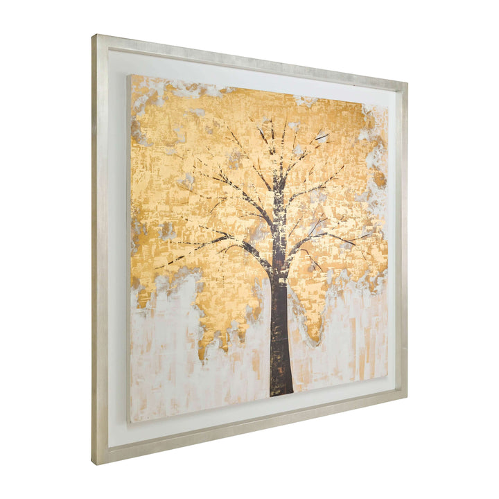 71x71, Hand Painted Autumn Gold Leaf Tree