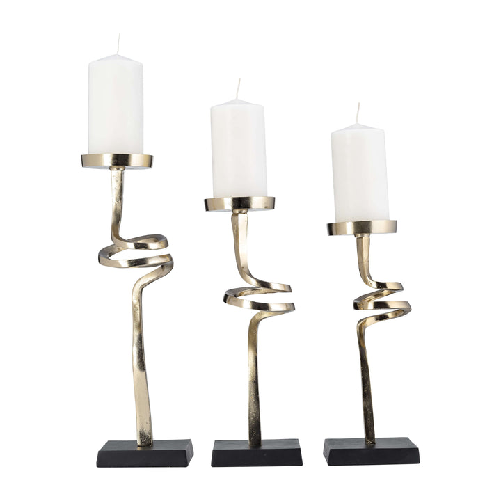 Metal,s/3 13,15,17",abstract Candle Pillar Holder,