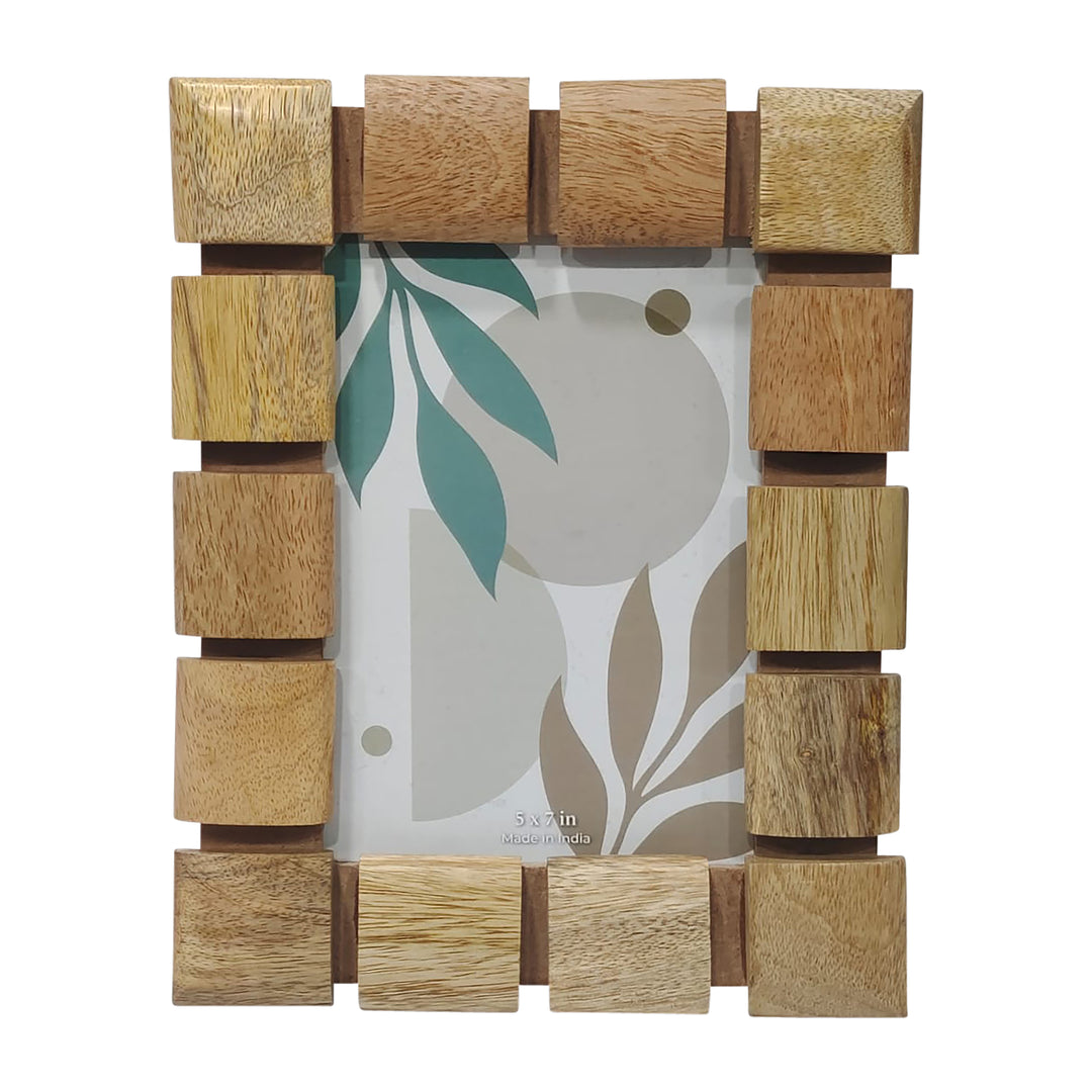 Wood, 5x7 Blocks Photo Frame, Natural