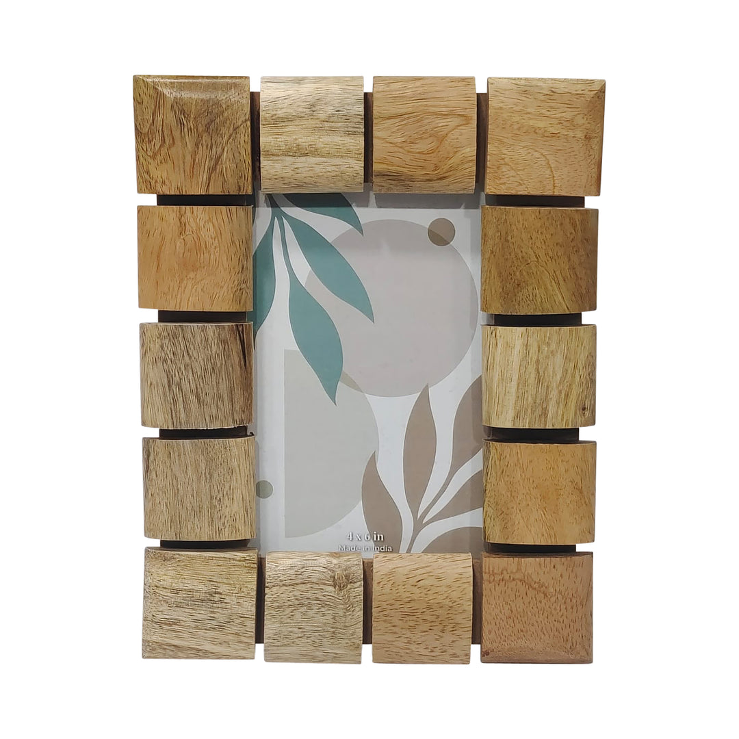 Wood, 4x6 Blocks Photo Frame, Natural
