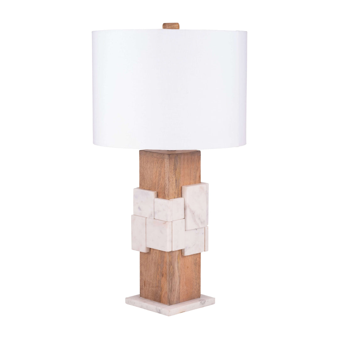 Marble, 18"h Table Lamp, White