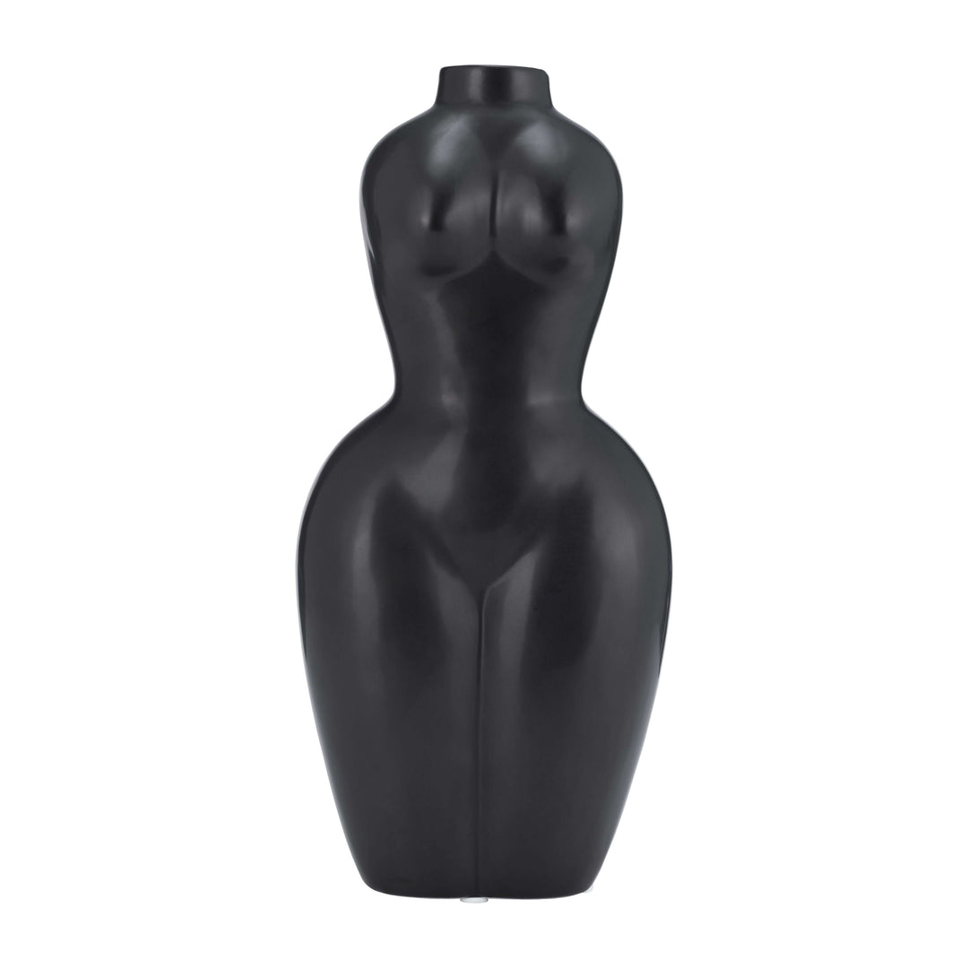 Dol, 12"h Torso Vase, Black