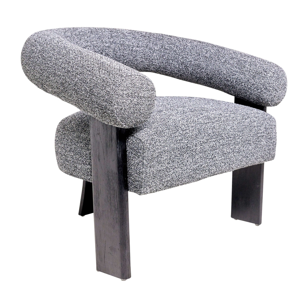 Curved Back Wishbonechair With Black Legs - Gray