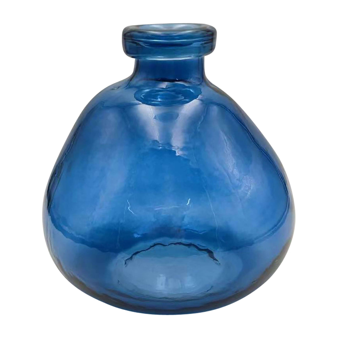Glass, 8" Balloon Vase, Blue