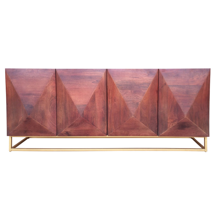 Wood, 70x30 Diamond Console Cabinet, Brown