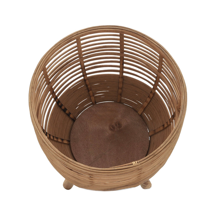 Bamboo, S/2 11/13"d Woven Planters, Brown