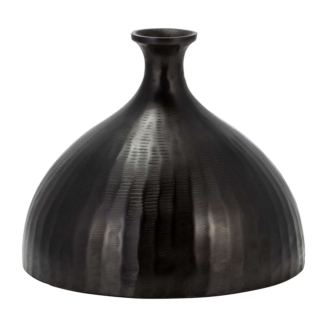 Metal, 9" Bulbous Vase, Bronze