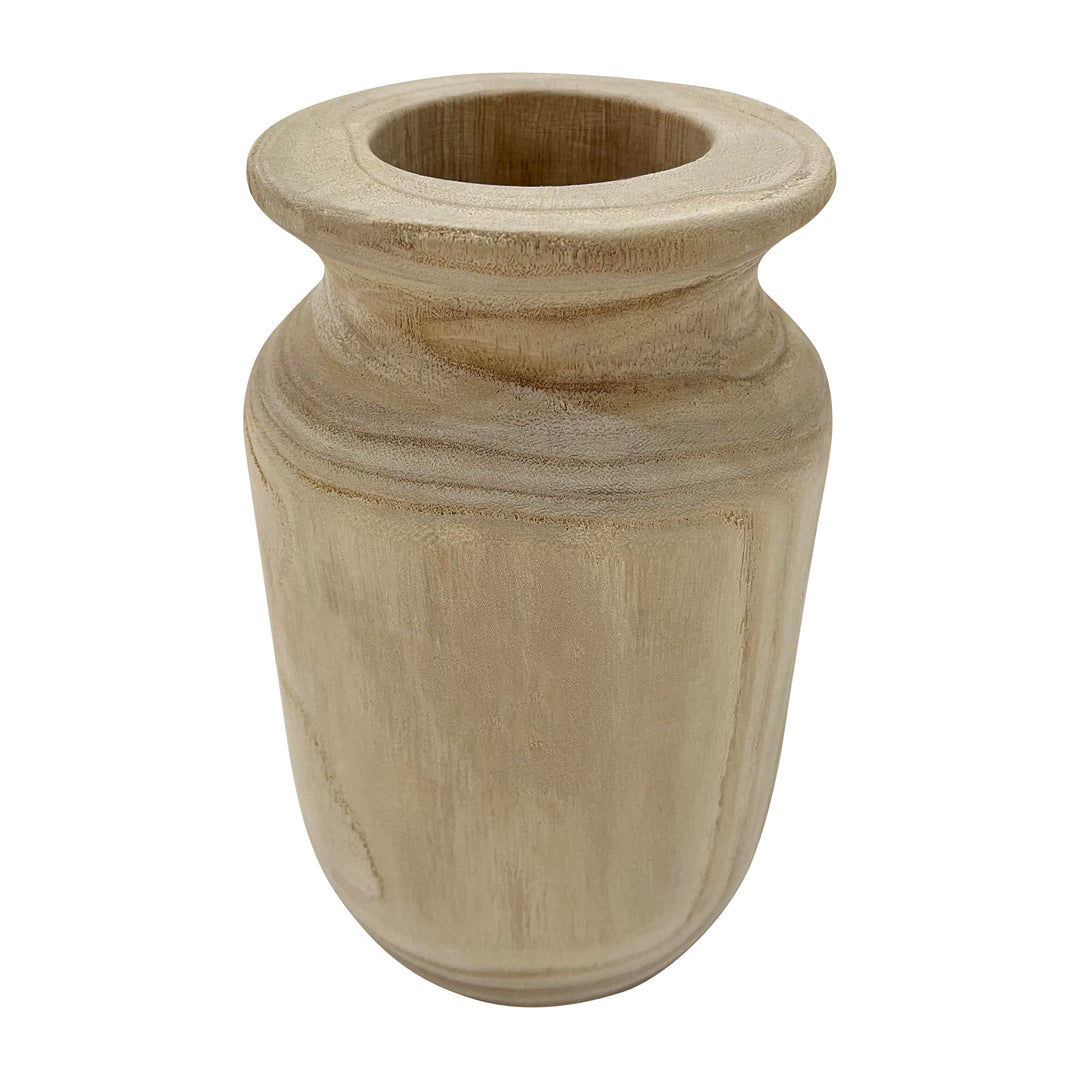 Wood, 9"h Organic Vase, Natural