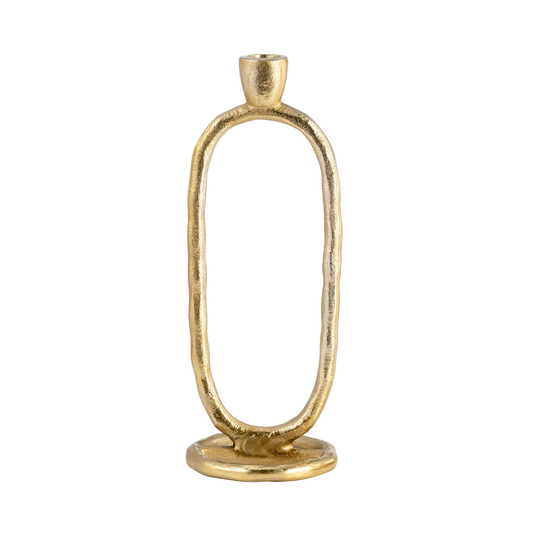 Metal, 10" Open Oval Taper Candleholder, Gold