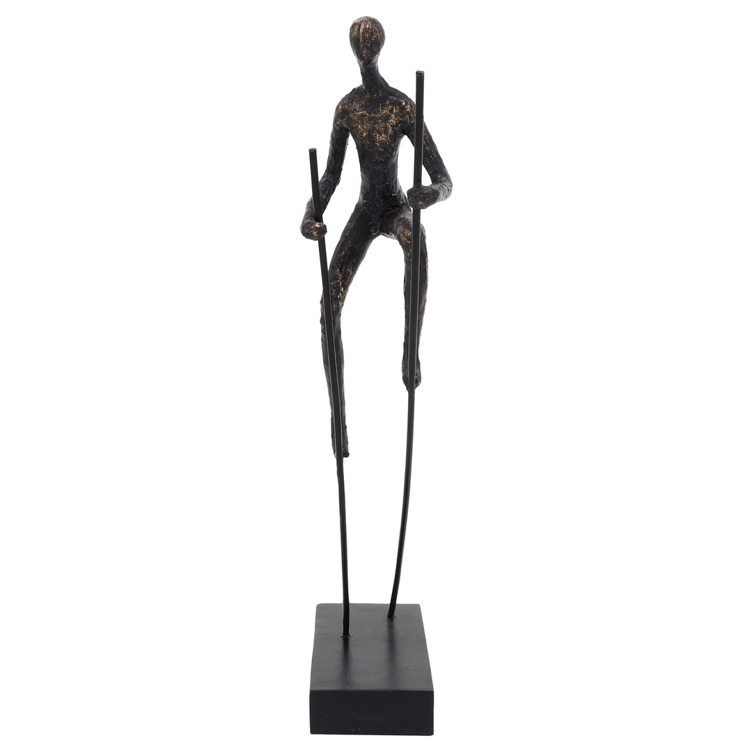 Resin, 15"h  Man On Stilts, Bronze