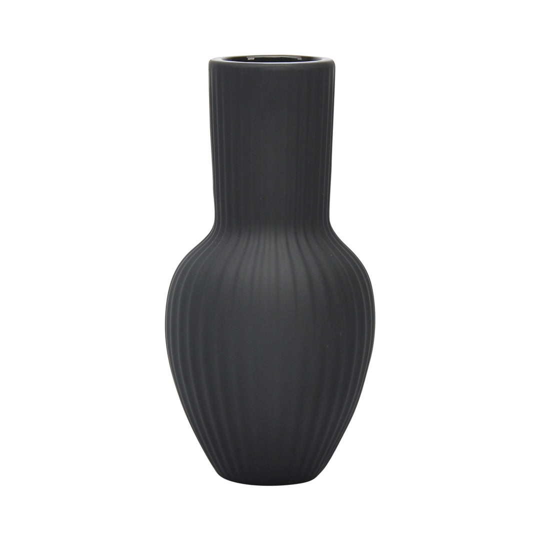 Cer, 11"h Bouquet Vase, Black
