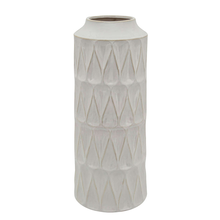 22"h Teardrop Vase, White