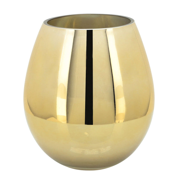 Glass 8"h Metallic Vase, Gold