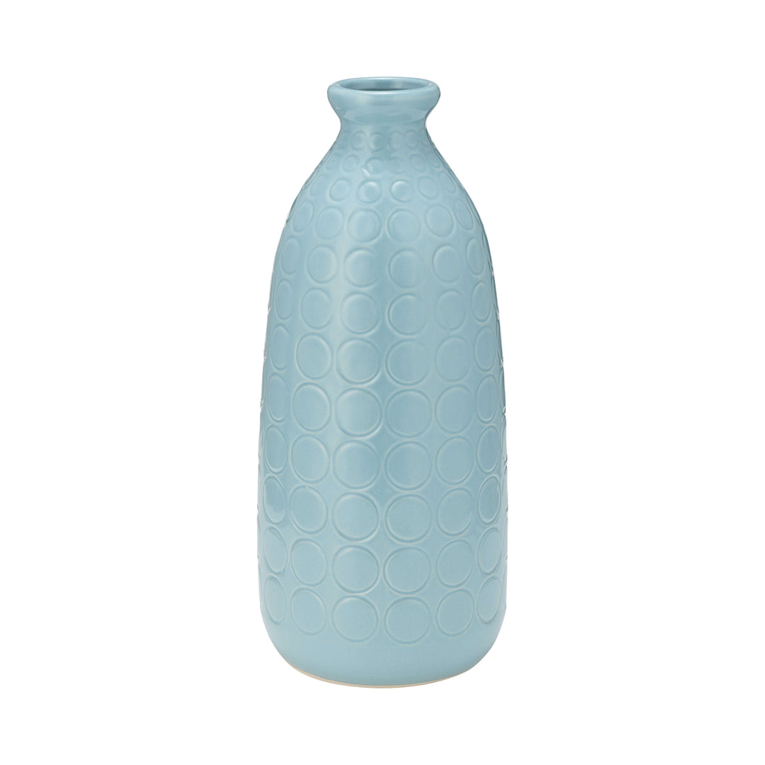 Cer, 12" Circles Vase, Aqua Haze