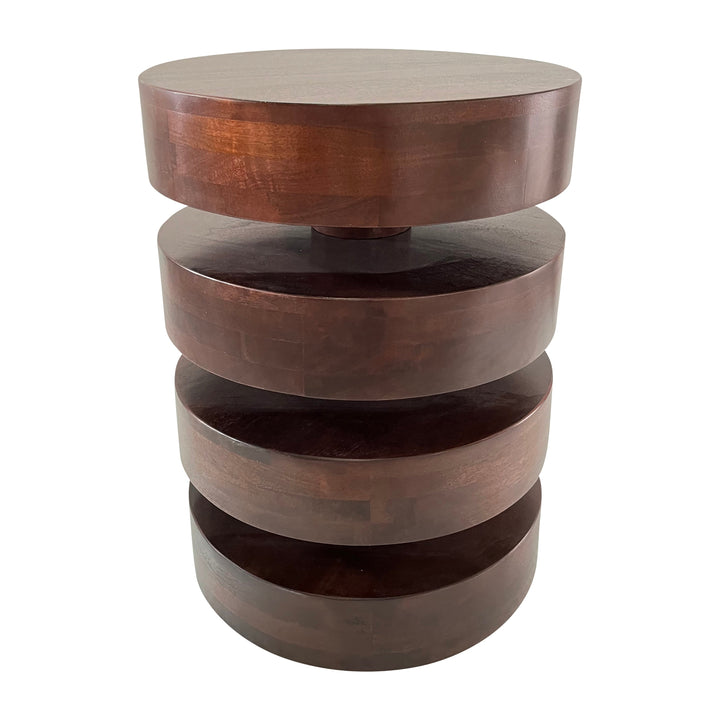 Wood, 21" Stacks Side Table, Brown, Kd