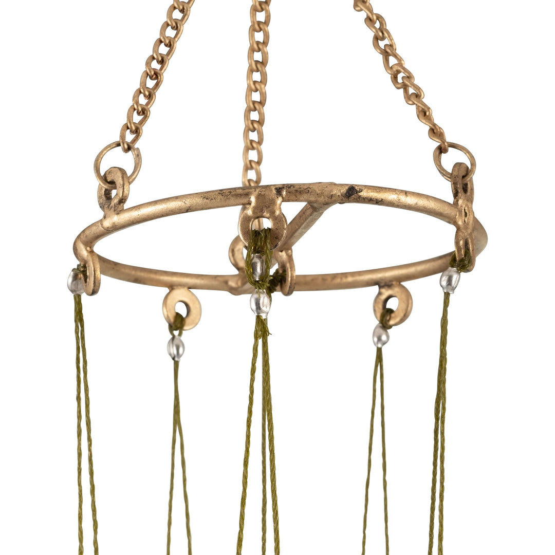 Metal, 34" 5-pipes Windchime, Antique Gold