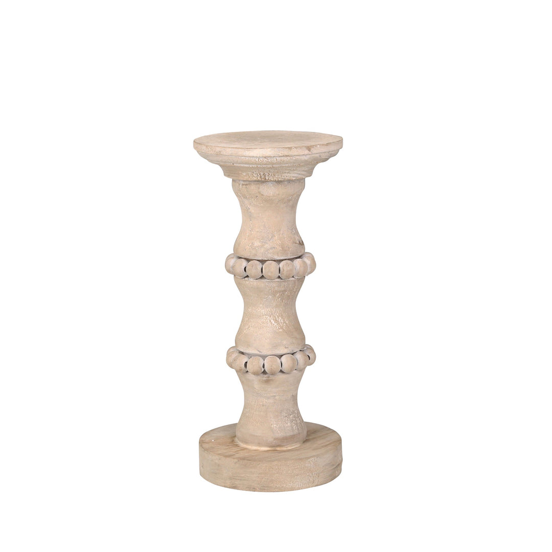 Wooden 11" Antique Style Candle Holder