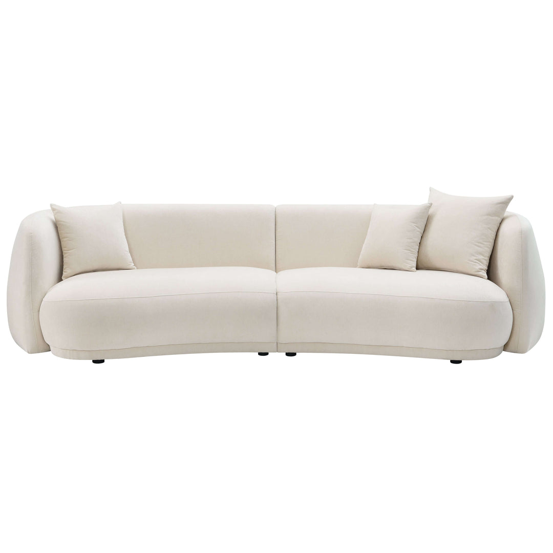  4-seat Curved Sofa, Ivory/beige