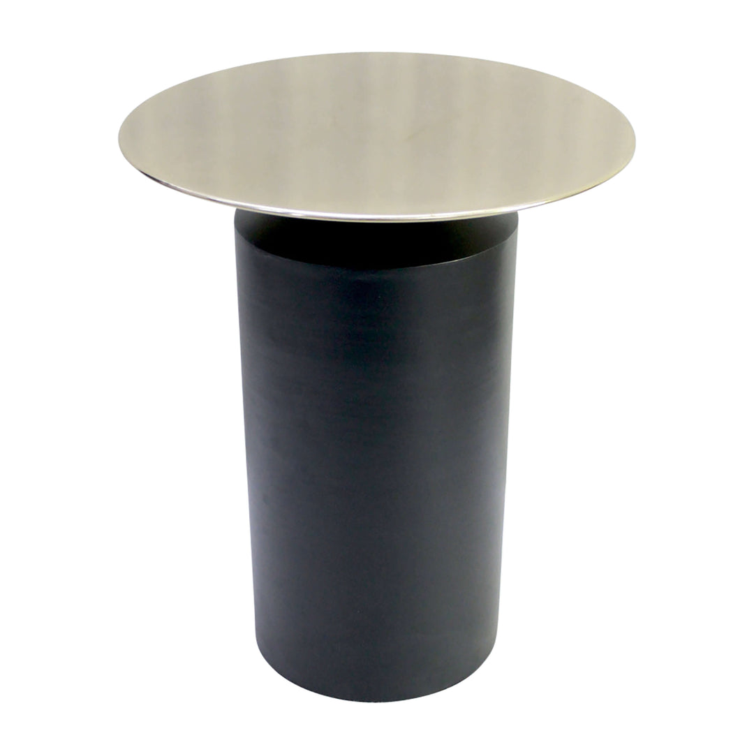 Metal, 19" Cylinder Accent Table, Black Kd