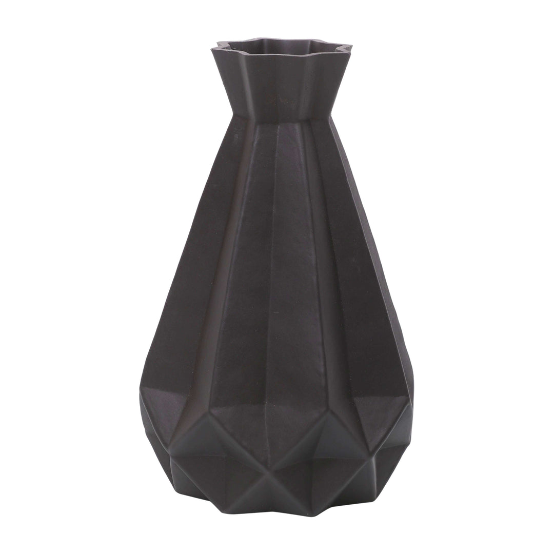 Glass, 10"h Classic Vase, Black
