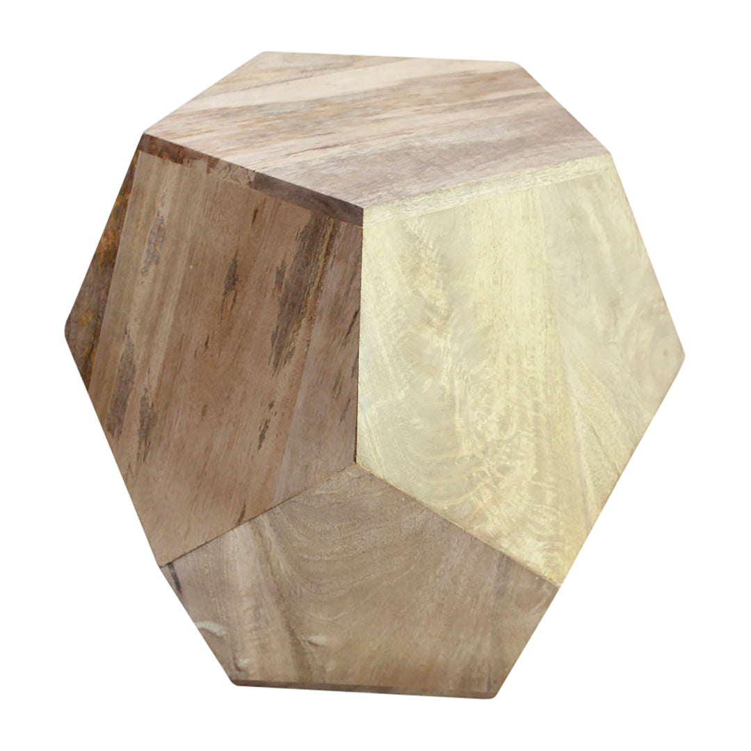 Wood, Hexagonal Side Table, Brown