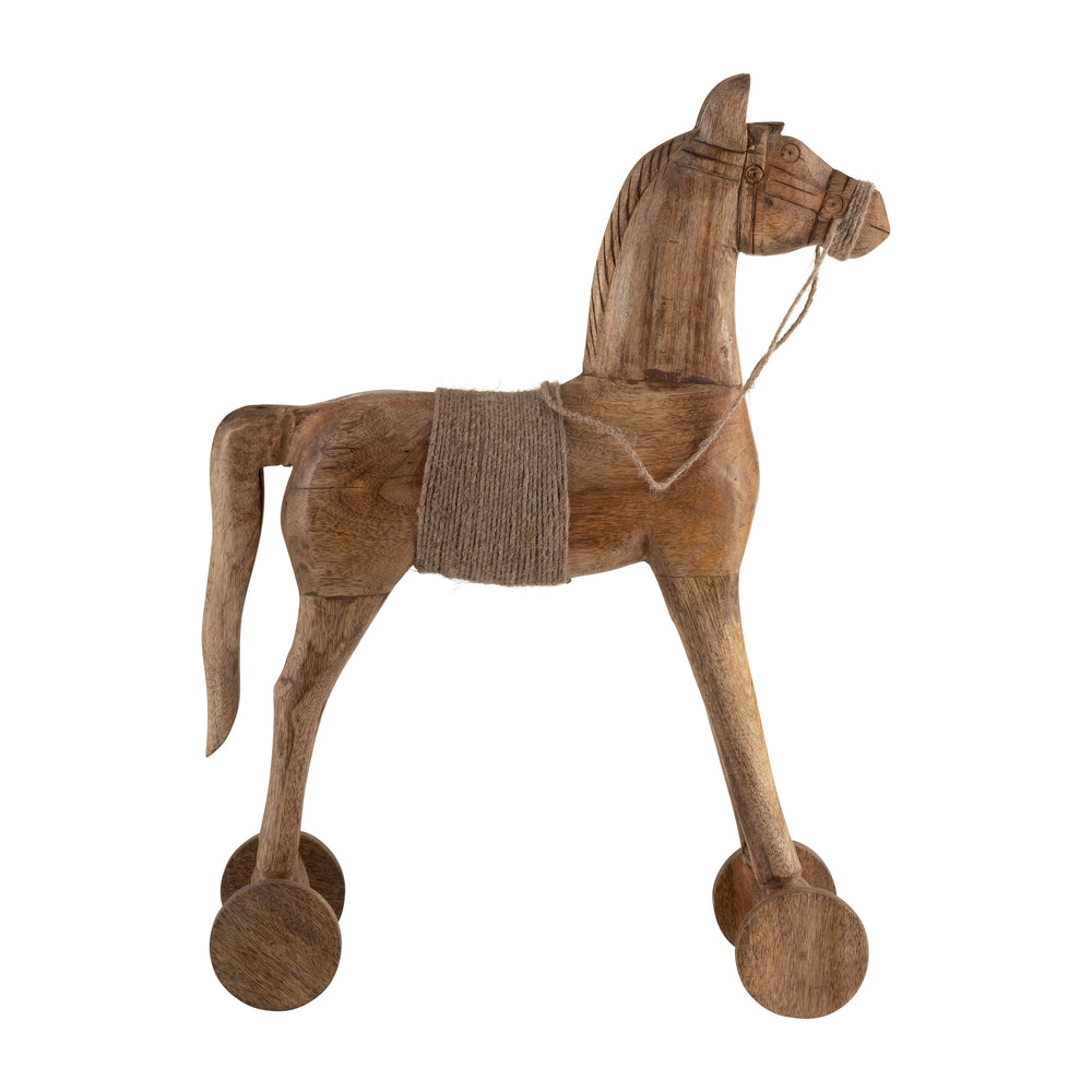 Wood, 27"h Horse, Brown
