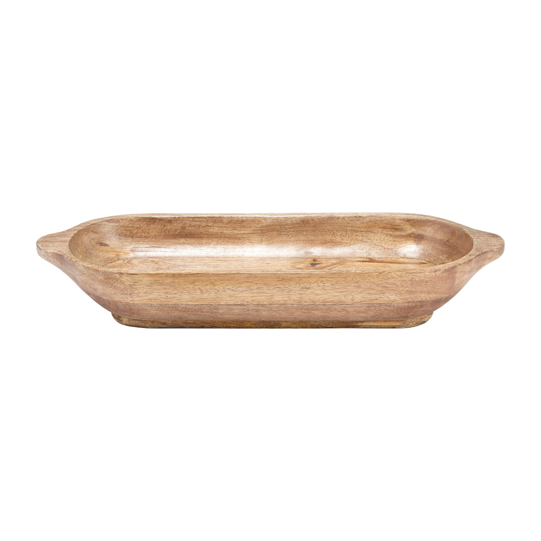 Wood, S/2 18/23"l Oval Trays, Brown