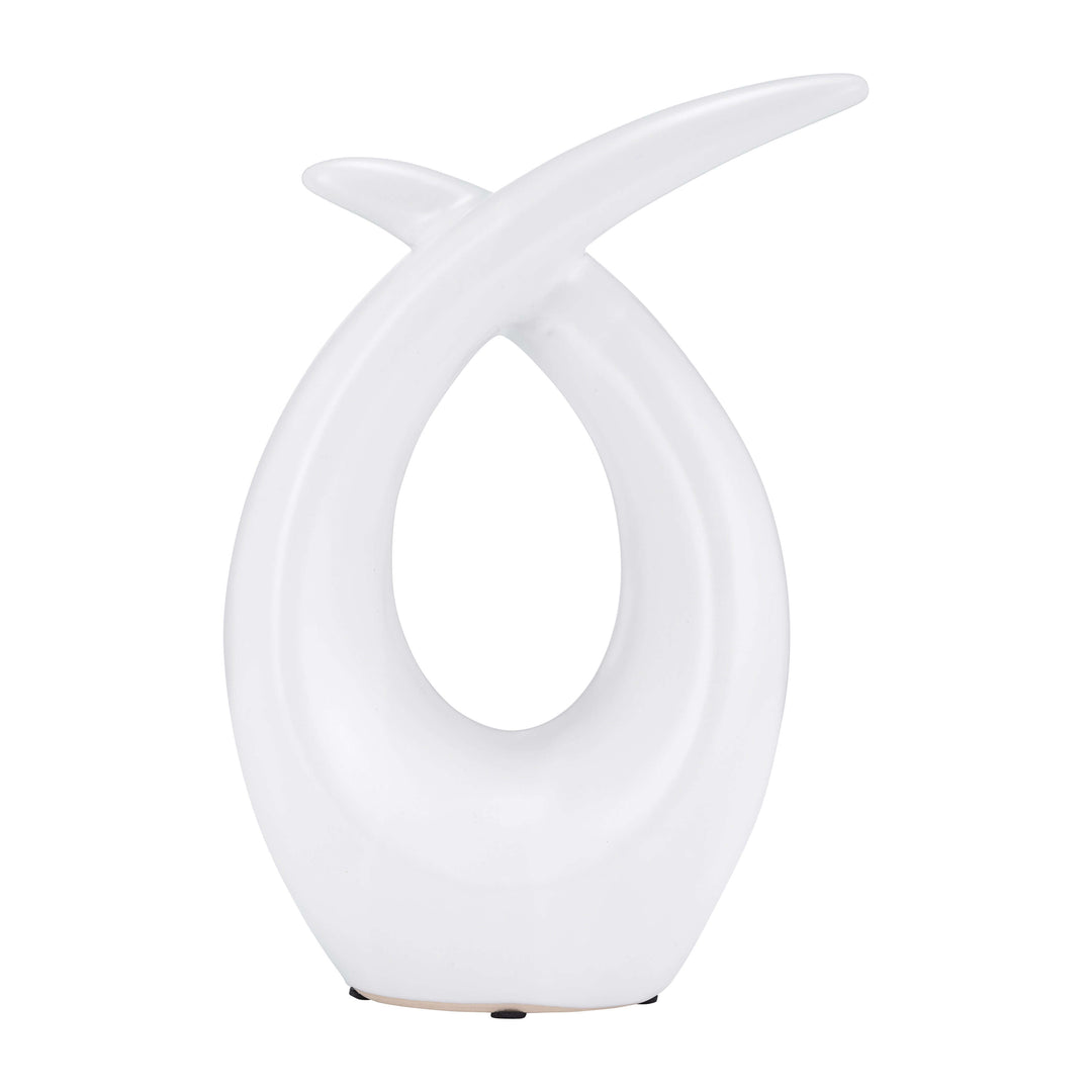 Cer, 10"h Loopy Table Top Accent, White