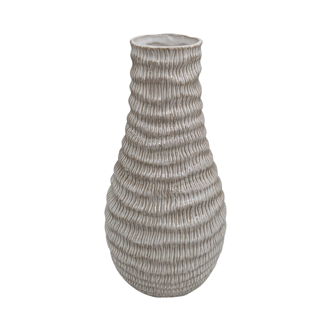 Porcelain, 9" Coastal Vase, Ivory