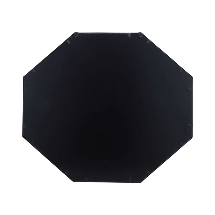 Metal, 32x28 Octagonal Mirror, Black/gld Wb
