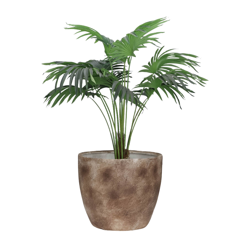 Resin, S/2 17/20" Textured Planters, Brown