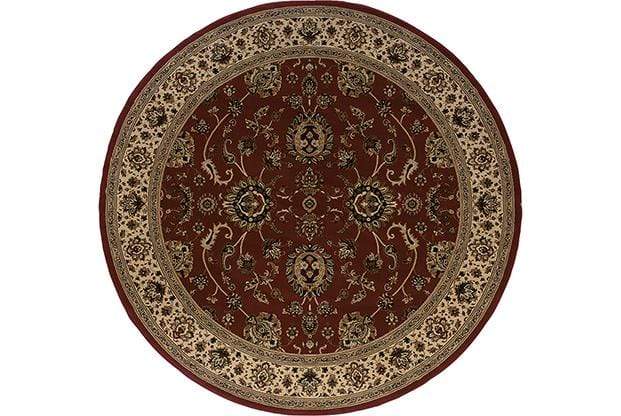 Ariana Rug Collection 6' Round / 130/8 / Red - Ivory