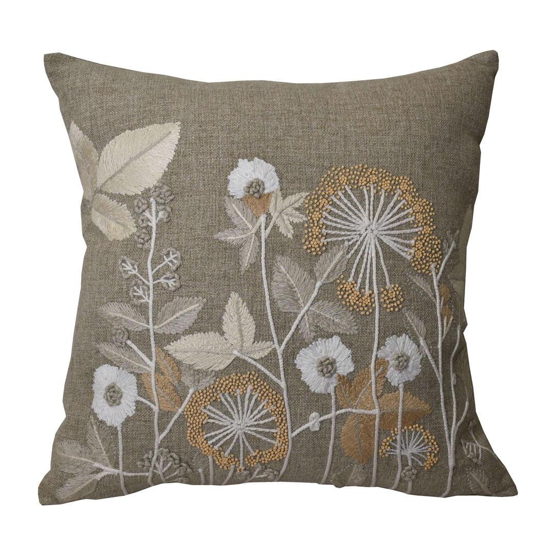 20x20" Cotton, Wild Flowers Hand Embroidery Decora