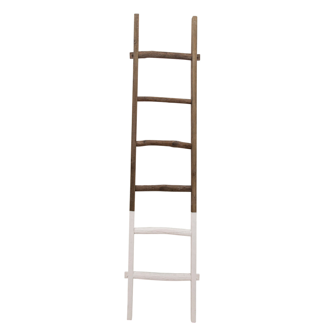 Wooden , Decorative 76" Ladder, 2-tone White