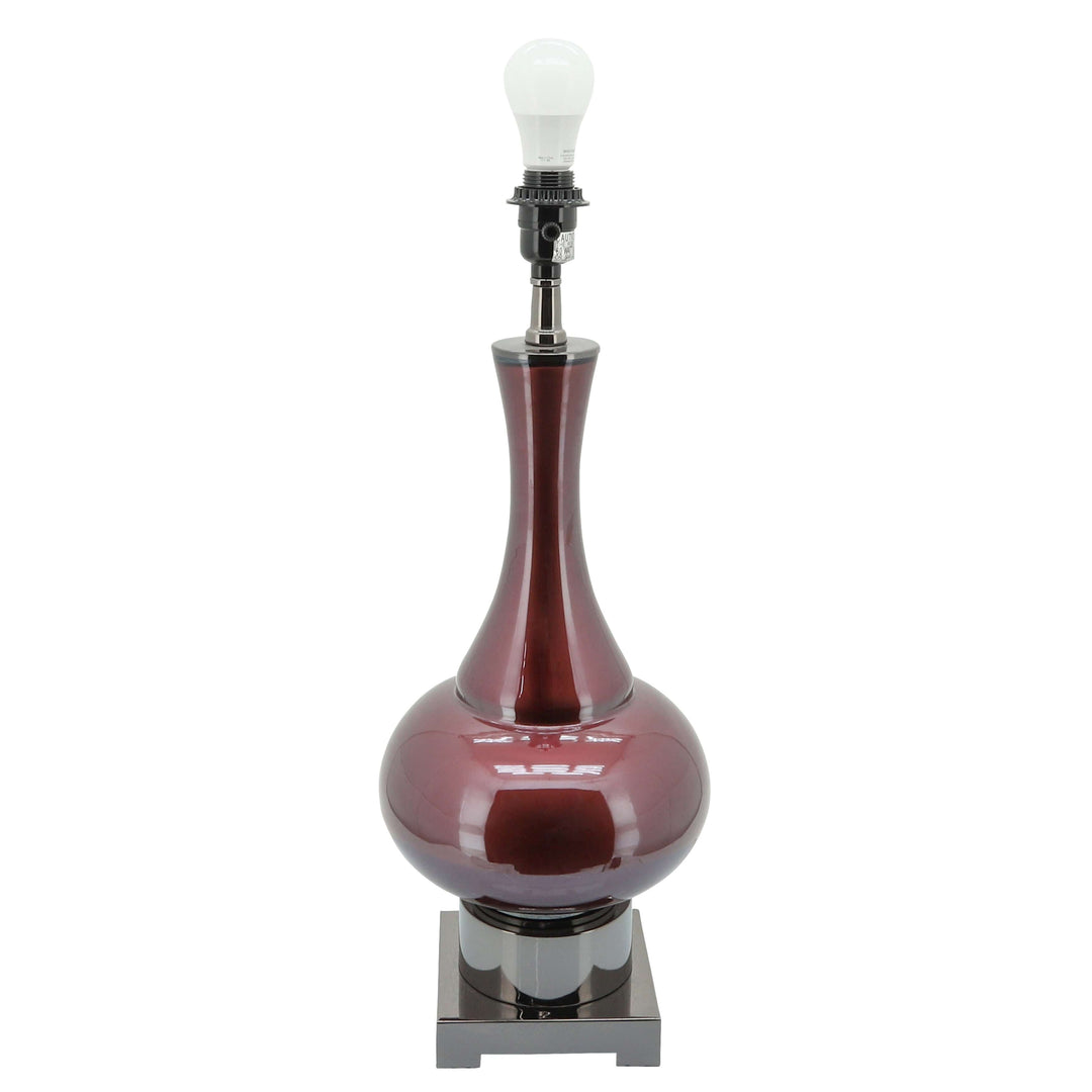 Glass 31" Genie Bottle Table Lamp, Burgundy