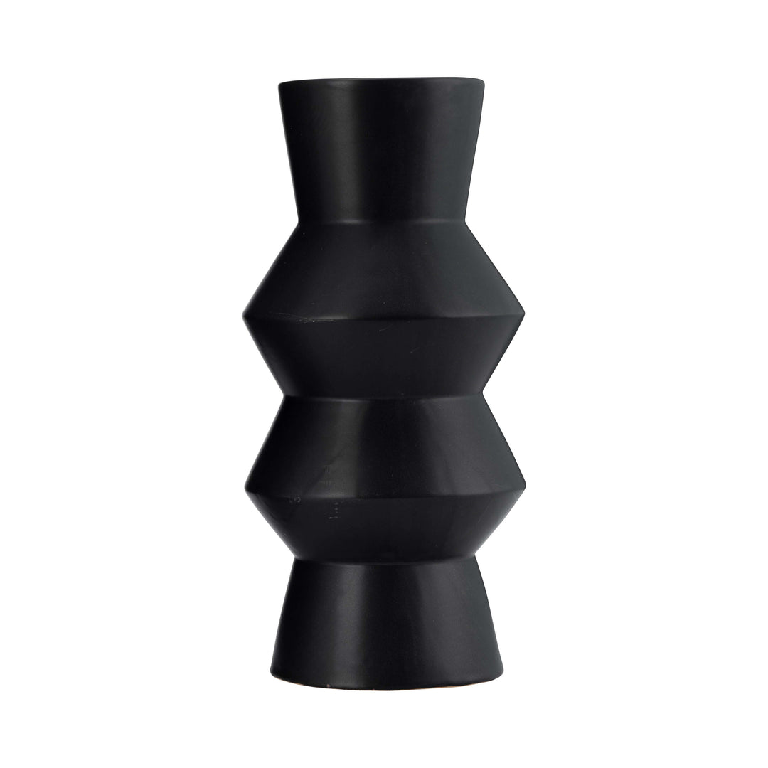 Cer, 12"h Totem Vase, Black