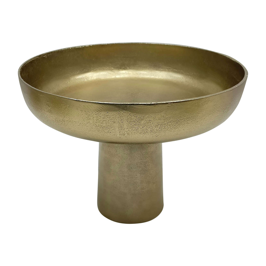 Metal,11" Bowl W/ Stand, Gold