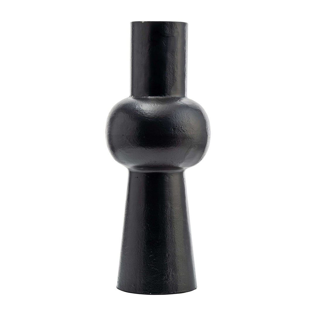 Metal,15"h, Mid Ellipsoid  Vase,black
