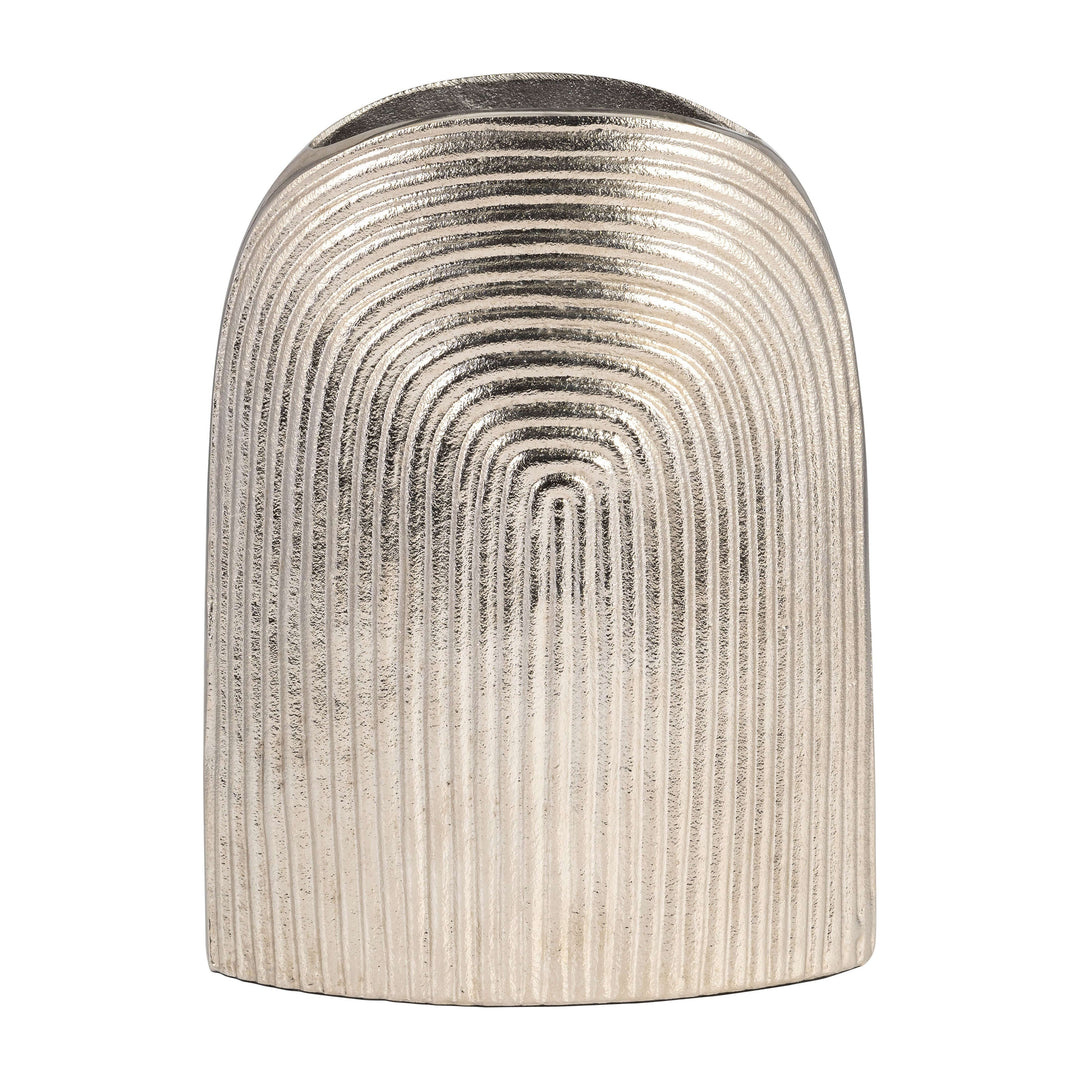 Metal, 11" Arch Vase, Silver