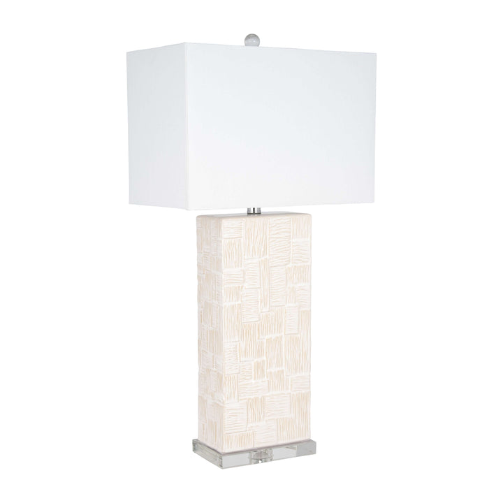 Ceramic 31'' Textured Table Lamp, White