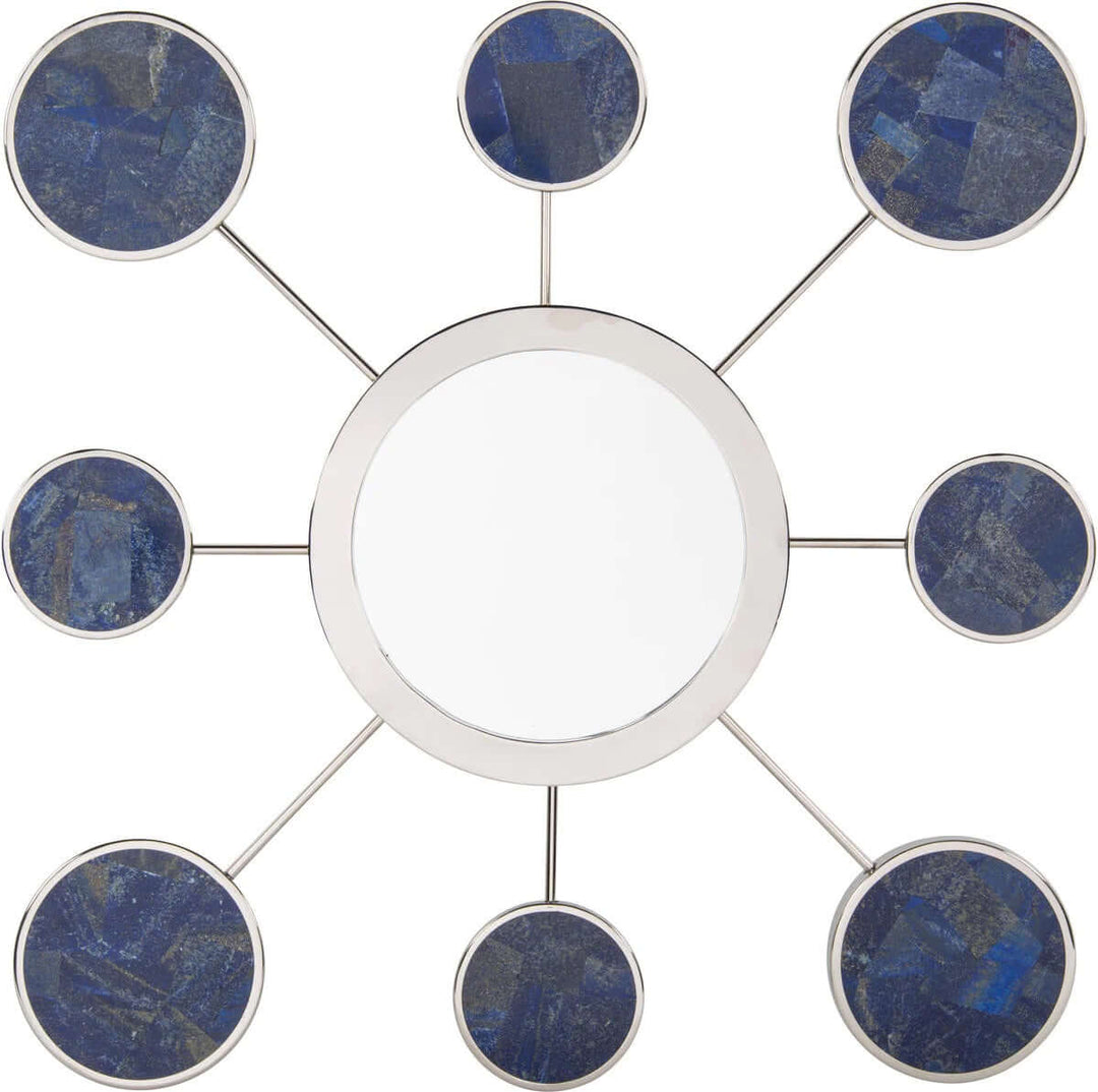 Eight Pointed Round Blue Mirror